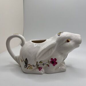 Vintage Grace TeaWare Rabbit Creamer Pitcher With Floral Design